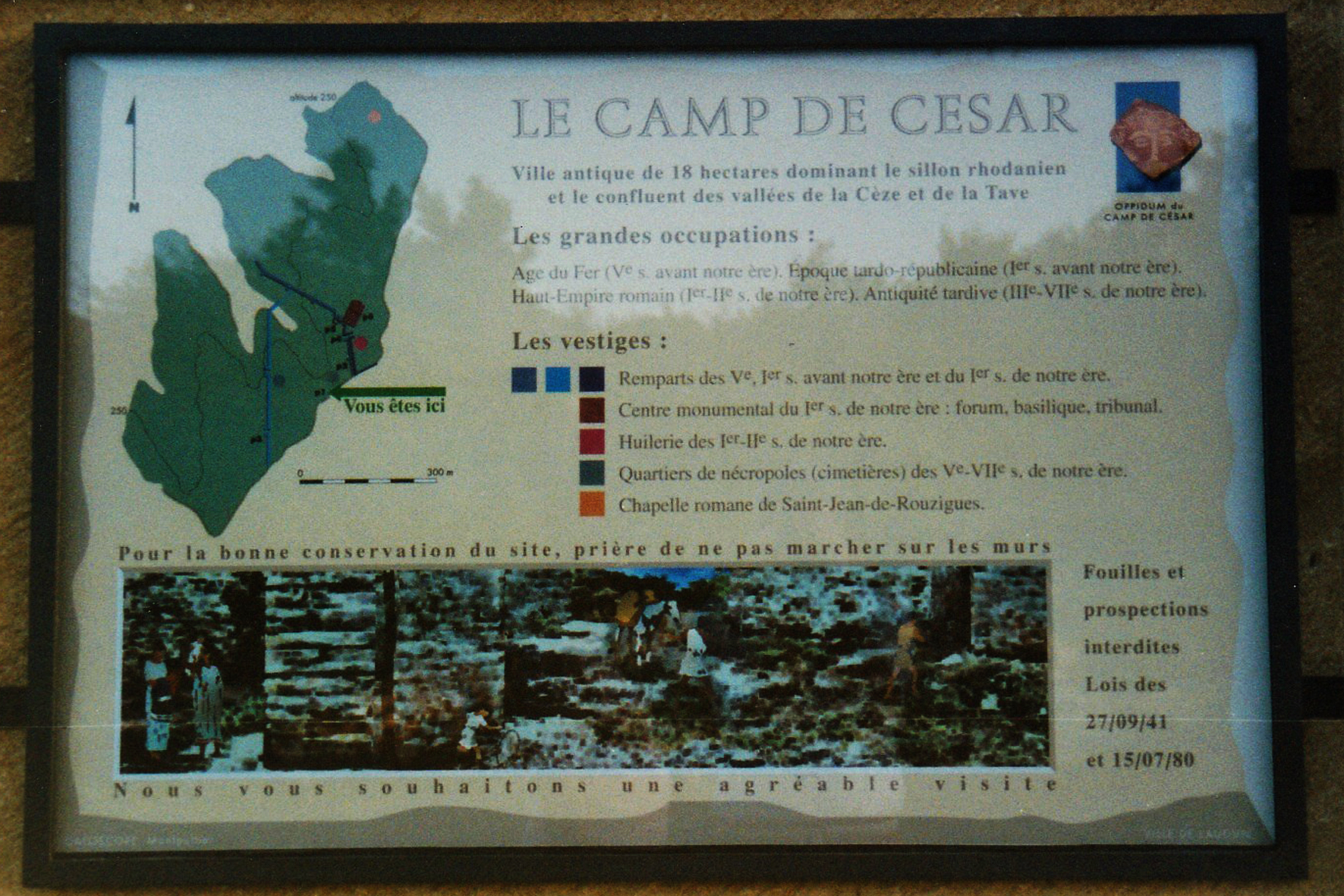 One of the info plaques on site