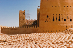 Dir'iyah Grand Mosque and mud bricks drying